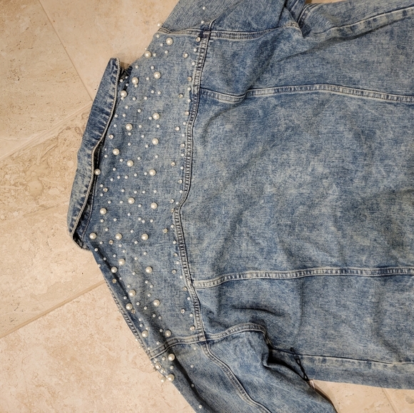 Beaded rhinestone Jean jacket - Picture 3 of 7